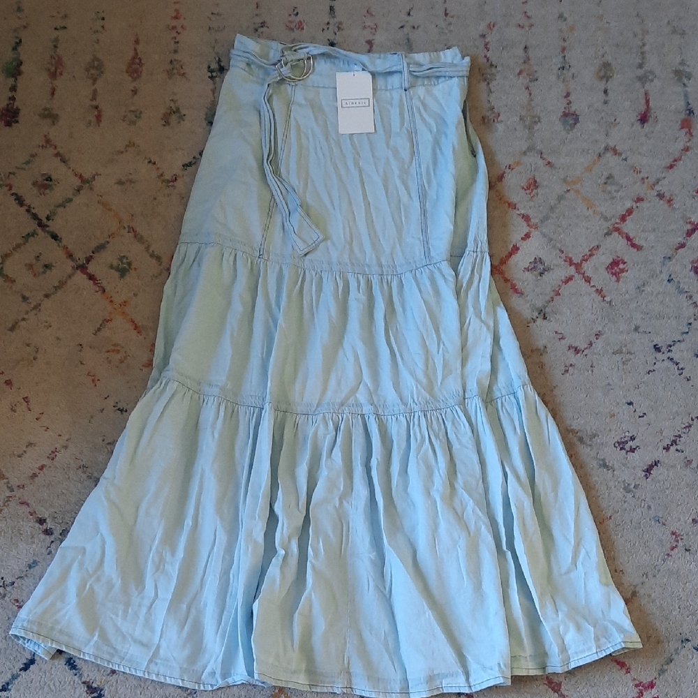 Chambray Maxi Skirt Medium